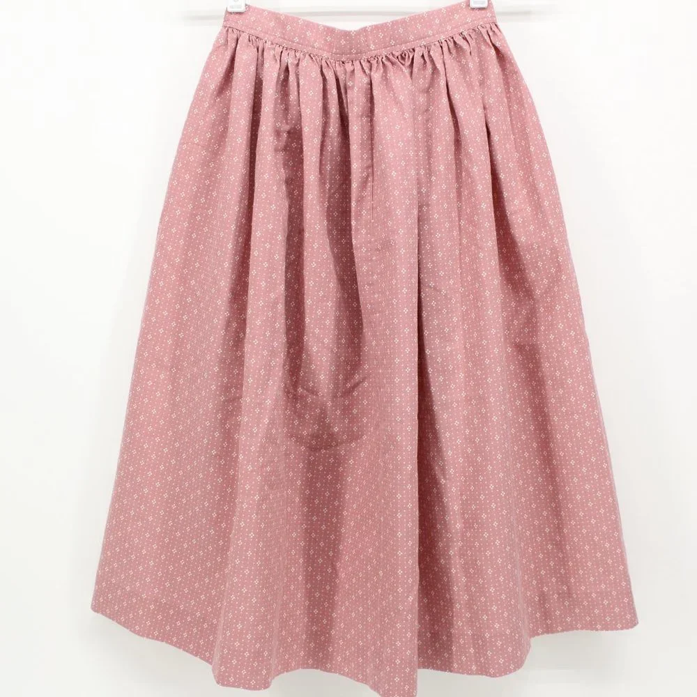 Vintage High Waist Mauve Pink Pattern Skirt - Picture 5 of 5